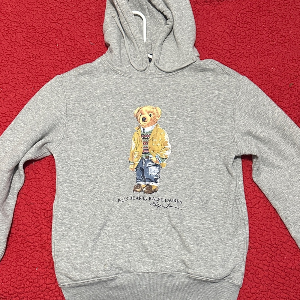 Ralph Lauren Gray Hoodie with Polo Bear
